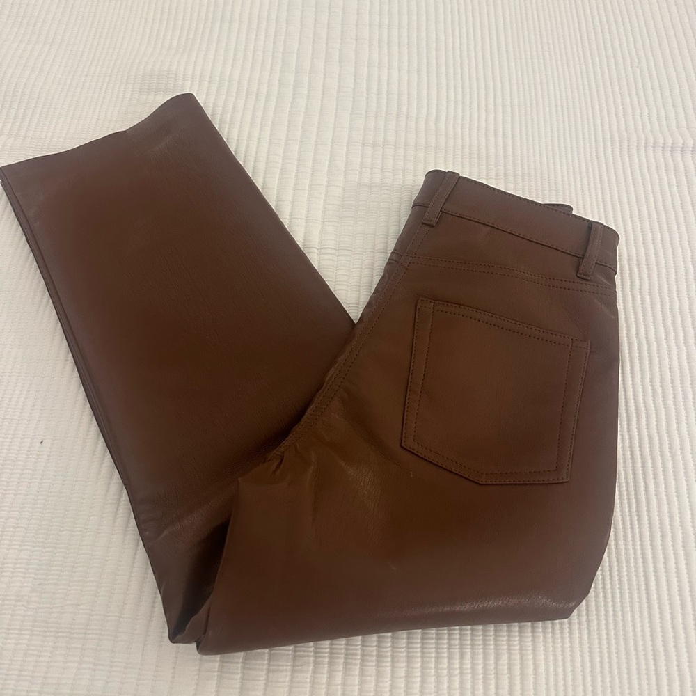 Wilfred Melina Cognac Vegan Leather Pants size 2 NWT